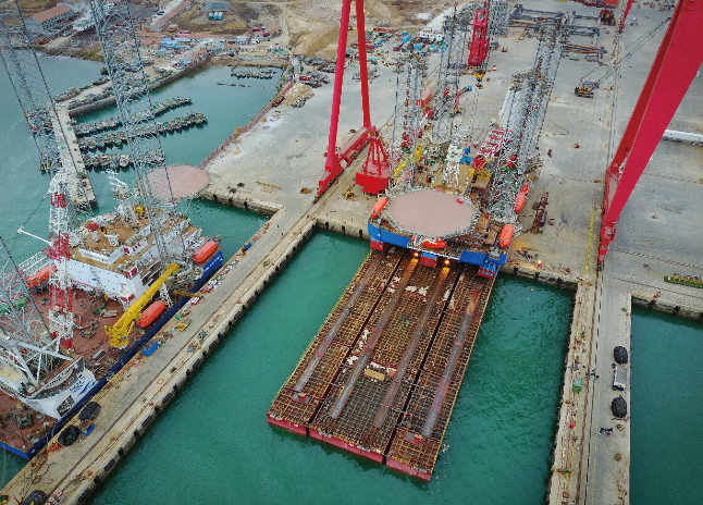 青岛海西重机有限责任公司H7-2海洋平台下水工程8200吨   省级工法