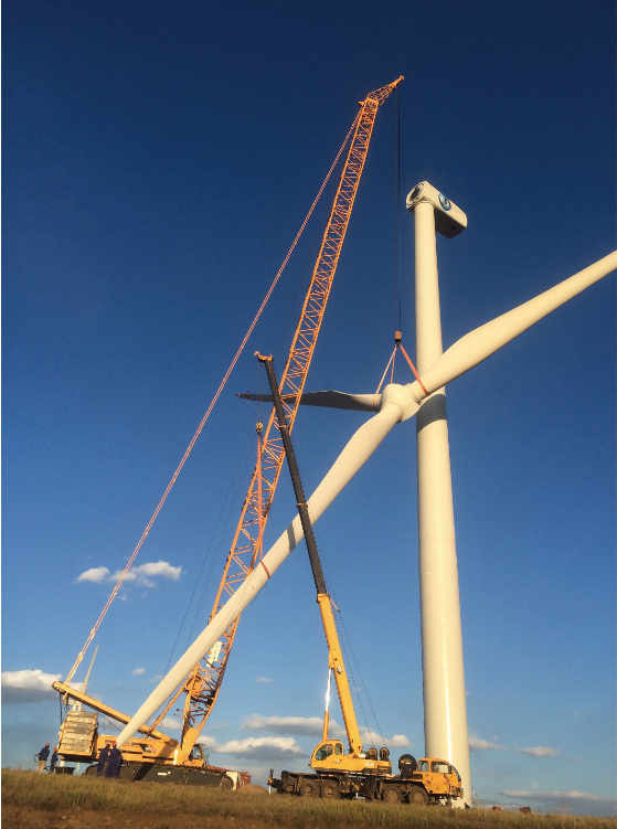 三峡新能源克旗骆驼台子风电场300MW风电场风机吊装工程